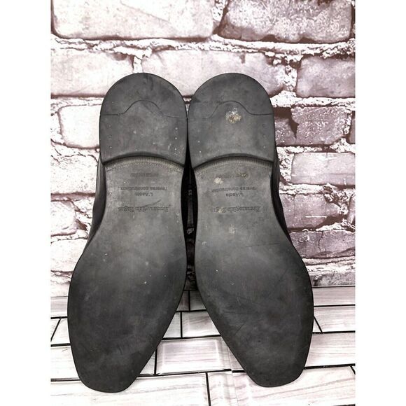 Ermenegildo Zegna Black Leather Square Toe Loafers Dress Shoes Men Sz 8.5M US/42
